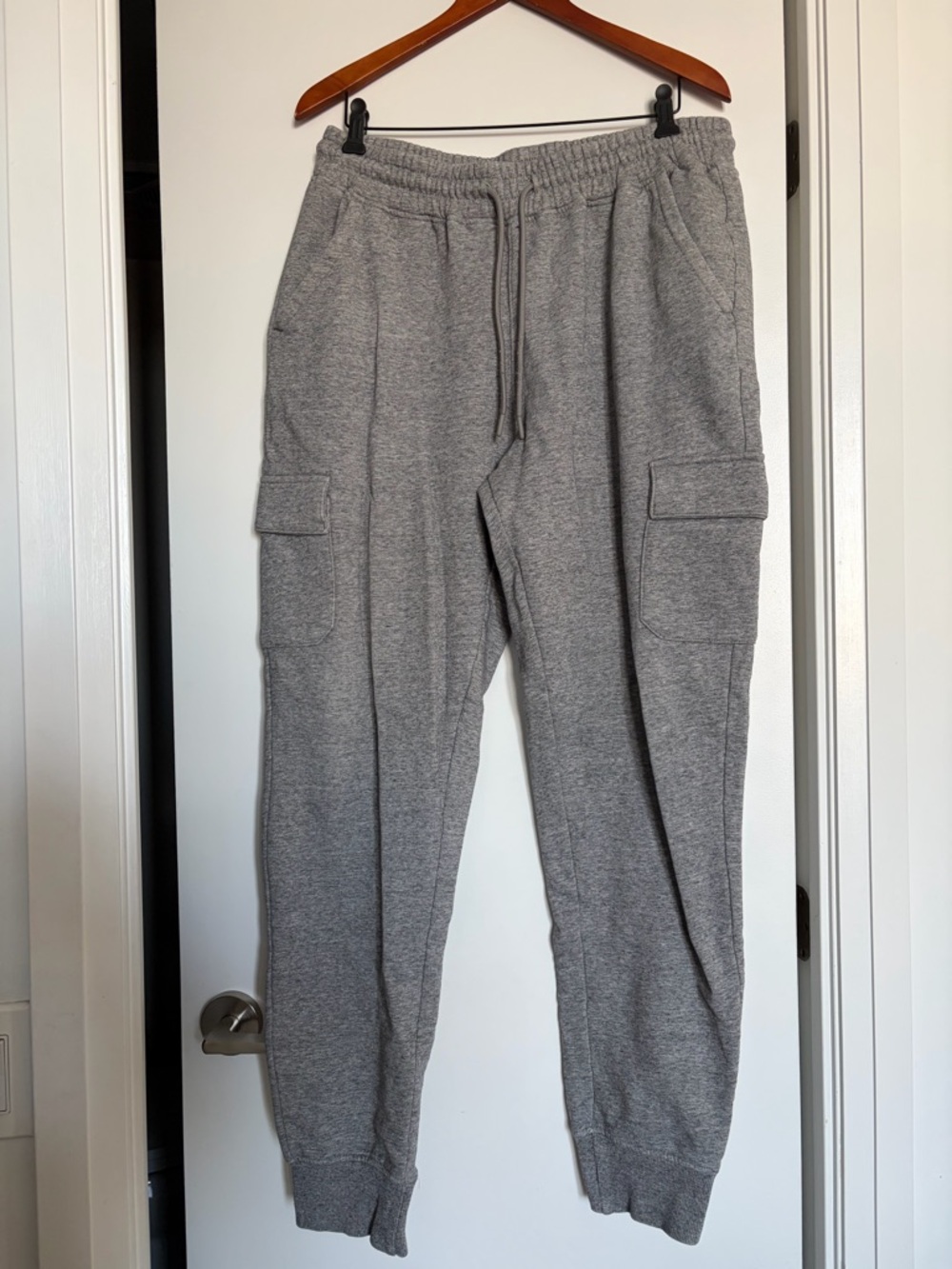 American Tall Gray Cargo Sweatpants with Drawstring
